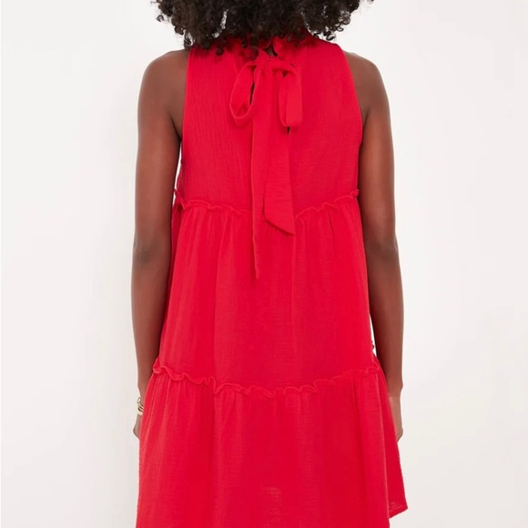 Pomander place tuckernucker Red Gauze a line swing Morgan Dress medium NWOT - Picture 2 of 10